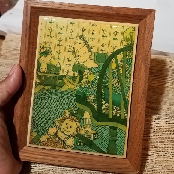 Set Vtg Kimberly Enterprises Tile Art Trivet Nursery Scenes - Picture 2 of 6